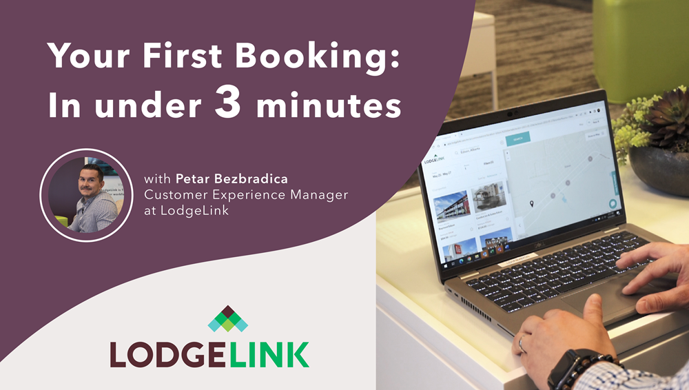 Your first booking in three minutes with a screenshot of the platform